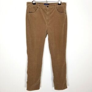 Talbots Women's Velvet High Rise Straight Pants Sz 14 Tall Brown Work
